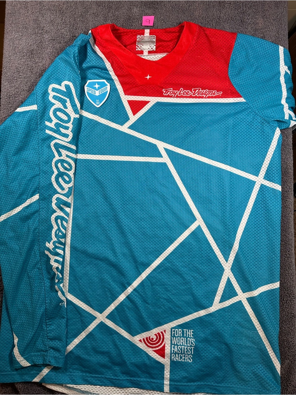 Troy Lee Designs Motocross Jersey Mens M Blue Red Long Sleeve MX Dirt Bike TLD